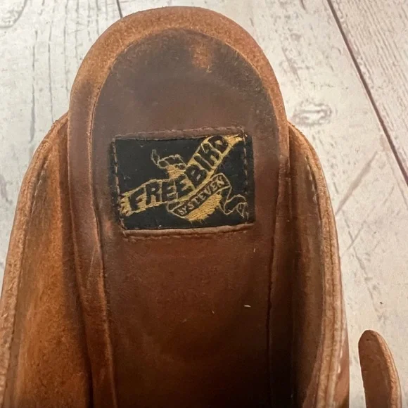 Freebird Brown Leather Mules with Buckle Detail - Picture 7 of 7